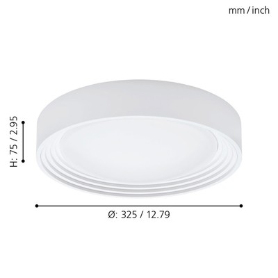 Светильник ONTANEDA 1, 1x11Вт LED, 3000K, 950лм, цвет белый