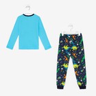 Пижама для мальчика Дино, цвет голубой/тёмно-синий, рост 116-122 см - фото 53702071