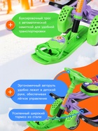 Снегокат «Тимка спорт 6» Монстрики, со спинкой, с родительской ручкой, зелёный, фиолетовый, ТС6/МН Nika Kids - Фото 2