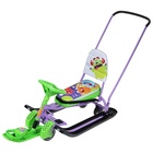 Снегокат «Тимка спорт 6» Монстрики, со спинкой, с родительской ручкой, зелёный, фиолетовый, ТС6/МН Nika Kids - Фото 7