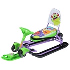 Снегокат «Тимка спорт 6» Монстрики, со спинкой, с родительской ручкой, зелёный, фиолетовый, ТС6/МН Nika Kids - Фото 8