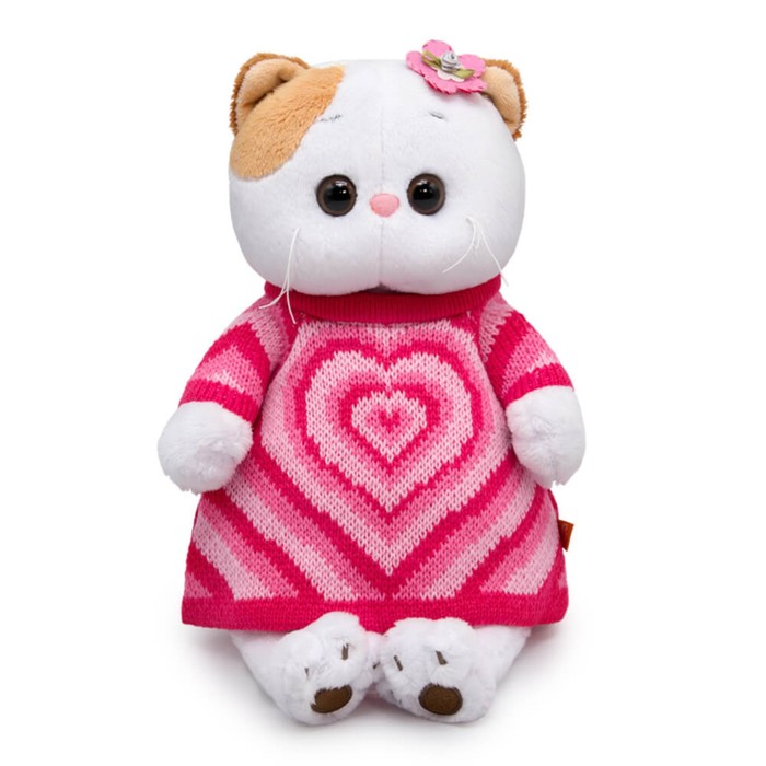 Мягкая игрушка «Ли-Ли в вязаном платье с сердцем», 24 см - Фото 1