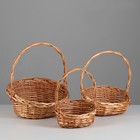 Корзин плетёная для хранения Hleda, ива, бежевая, набор 3 шт. - Фото 1