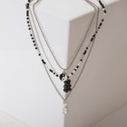 Кулон на декоративной основе «Инь-Ян» мармеладные мишки, цвет чёрно-белый в серебре, L=55 см - Фото 2