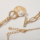 Кулон на декоративной основе "Жемчужина" круг, цвет белый в золоте, L= 45 см - фото 805133008