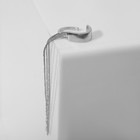 Моносерьга «Водопад» дуга, цвет серебро, 9,5 см - фото 6750133