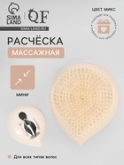 Расчёска массажная, 6.8×9(±1) см, МИКС - Фото 1