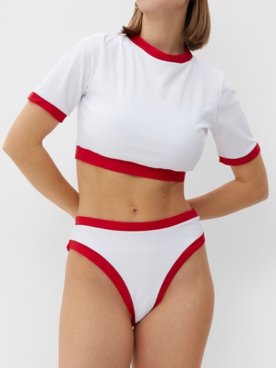 Купальник женский раздельный с топом MINAKU, размер 46, белый