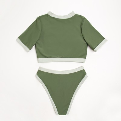 Купальник раздельный MINAKU с топом, цвет зелёный, размер 46