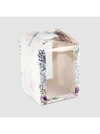 Коробка под маленький торт, кондитерская упаковка, «Венок», 15×15×18 см
