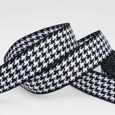 Лента декоративная «Гусиная лапка», 25 мм, 9±0.5 м, чёрная, белая №002