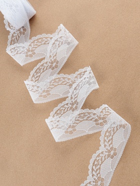 Кружево капроновое, 40 мм, 10±1 м, белое (комплект 2 шт)