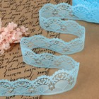 Кружево капроновое, 40 мм, 10±1 м, цвет голубой - Фото 1