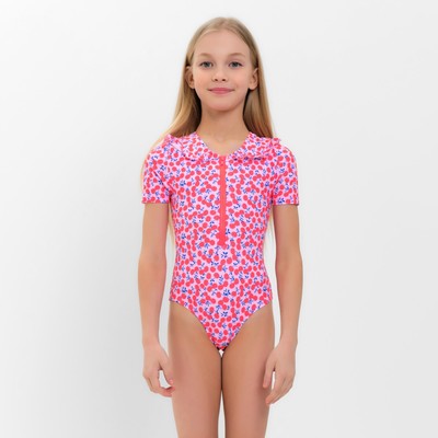 Купальник слитный детский MINAKU с воротничком, рост 110-116