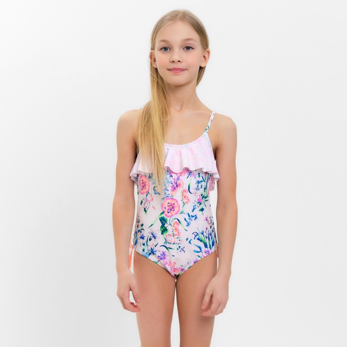 Купальник слитный детский MINAKU, с декором, рост 128-134 см - Фото 1