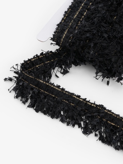 Тесьма декоративная «Твидовая», односторонняя, 35 мм, 5±0.5 м, чёрная