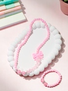 Набор детских украшений Выбражулька «Бантик», 2 предмета: бусы, браслет d=5 см розовый - Фото 5