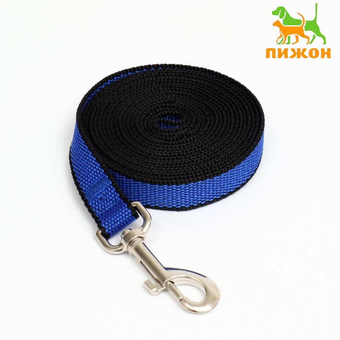 Поводок 3 м × 2 см, сине-чёрный - Фото 1