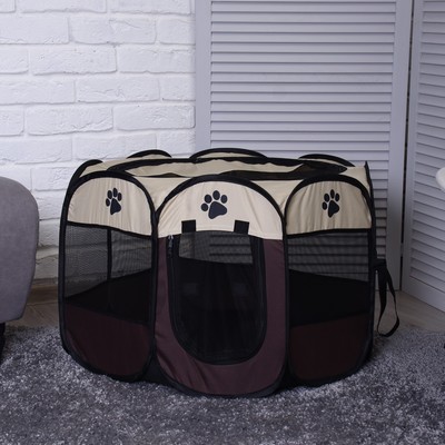 Вольер для животных, тентовый, 8 стенок, 68×45 см, коричневый