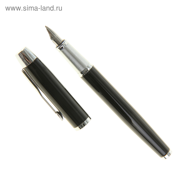 Ручка перьевая Parker IM Metall Black CT, корпус чёрный глянцевый/ хром, чёрные чернила, перо F (тонкое) (S0856180) - Фото 1