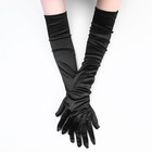 Карнавальные перчатки, цвет черный, длинные - Фото 2