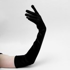 Карнавальные перчатки, цвет черный, длинные - Фото 3