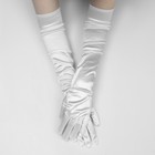 Карнавальные перчатки, цвет белый, длинные - Фото 2