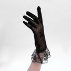 Карнавальные перчатки кружево, цвет черный, короткие - Фото 3