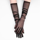 Карнавальные перчатки, цвет черный, прозрачные, длинные - Фото 2