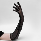 Карнавальные перчатки, цвет черный, прозрачные, длинные - Фото 3