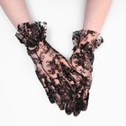 Карнавальные перчатки ажурные, цвет черный, короткие - Фото 2