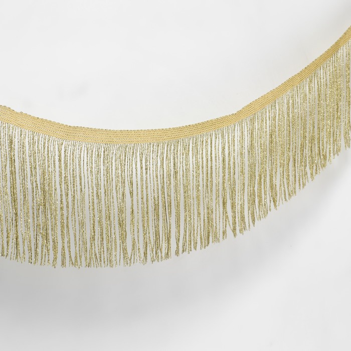 Тесьма декоративная «Бахрома», 10 см, 5 ± 0,5 м, цвет золотой - Фото 1