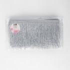 Тесьма декоративная «Бахрома», 10 см, 5±0.5 м, цвет серебряный - Фото 2