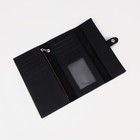 Кошелёк женский на кнопке, цвет чёрный - фото 21907676