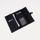 Кошелёк женский на кнопке, цвет чёрный - фото 21907678