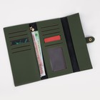 Кошелёк женский на кнопке 19×1.5×10 см, однотонный, тёмно-зелёный 9210930 - фото 16872748