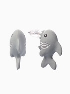 Серьги из полимерной глины «Акула», цвет серый - Фото 1