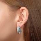 Серьги из полимерной глины «Акула», цвет серый - Фото 3