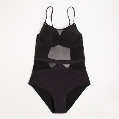 Купальник слитный MINAKU с сеткой цвет чёрный, размер 52