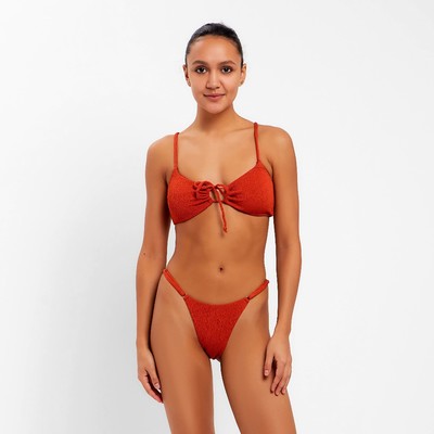 Купальник раздельный с завязками спереди женский MINAKU, рыжий размер 44