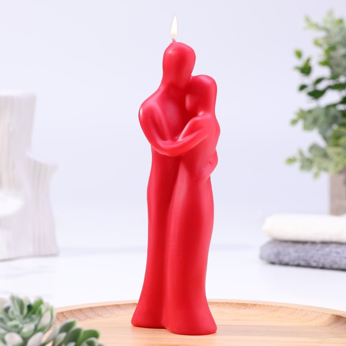 Свеча фигурная "Влюбленная пара", 15х5 см, красная - Фото 1