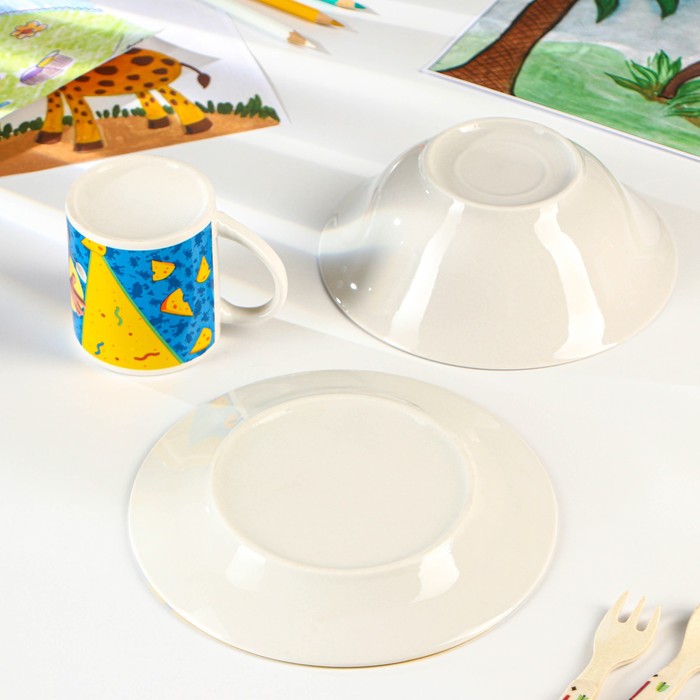 Набор детской посуды «Буба»: 3 предмета: кружка 250 мл, салатник d=17,6 см, тарелка d=19,2 см - фото 1907577634