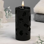 Свеча ароматическая декоративная "Ажурная", черный, 6х13 см, кожа и печенье - фото 319159547