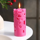 Свеча ароматическая декоративная "Ажурная", розовый, 6х12 см, пион - фото 301156981