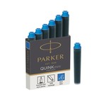 Картридж Parker MINI для перьевой ручки с синими чернилами неводостойкими Washable, 6шт - Фото 2