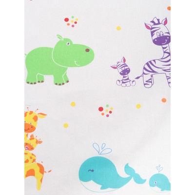 Постельное бельё 1.5 сп «Зоопарк», размер 145х210 см, 145х210 см, 50х70 см