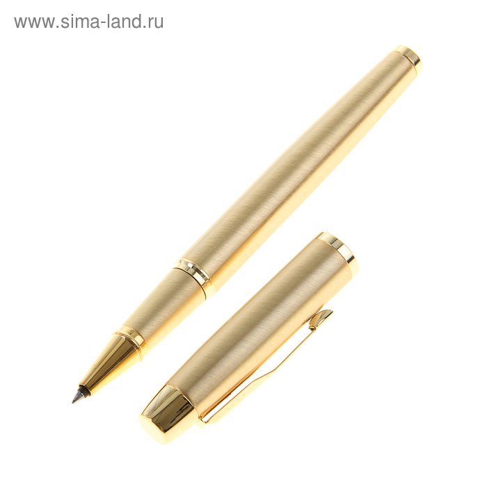 Ручка-роллер Parker IM Metal T223 Brushed Metal Gold GT, корпус золотой матовый, чёрные чернила (R0811700) - Фото 1