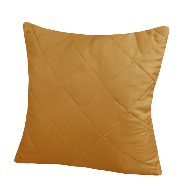 Подушка стеганая «Ромбы», размер 40x40 см, цвет горчица - Фото 1