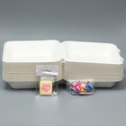 Коробка для бенто-торта со свечкой, кондитерская подарочная упаковка, «С любовью», 21 х 20 х 7,5 см - Фото 5