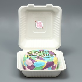 Коробка для бенто-торта со свечкой «For you», 21 х 20 х 7,5 см